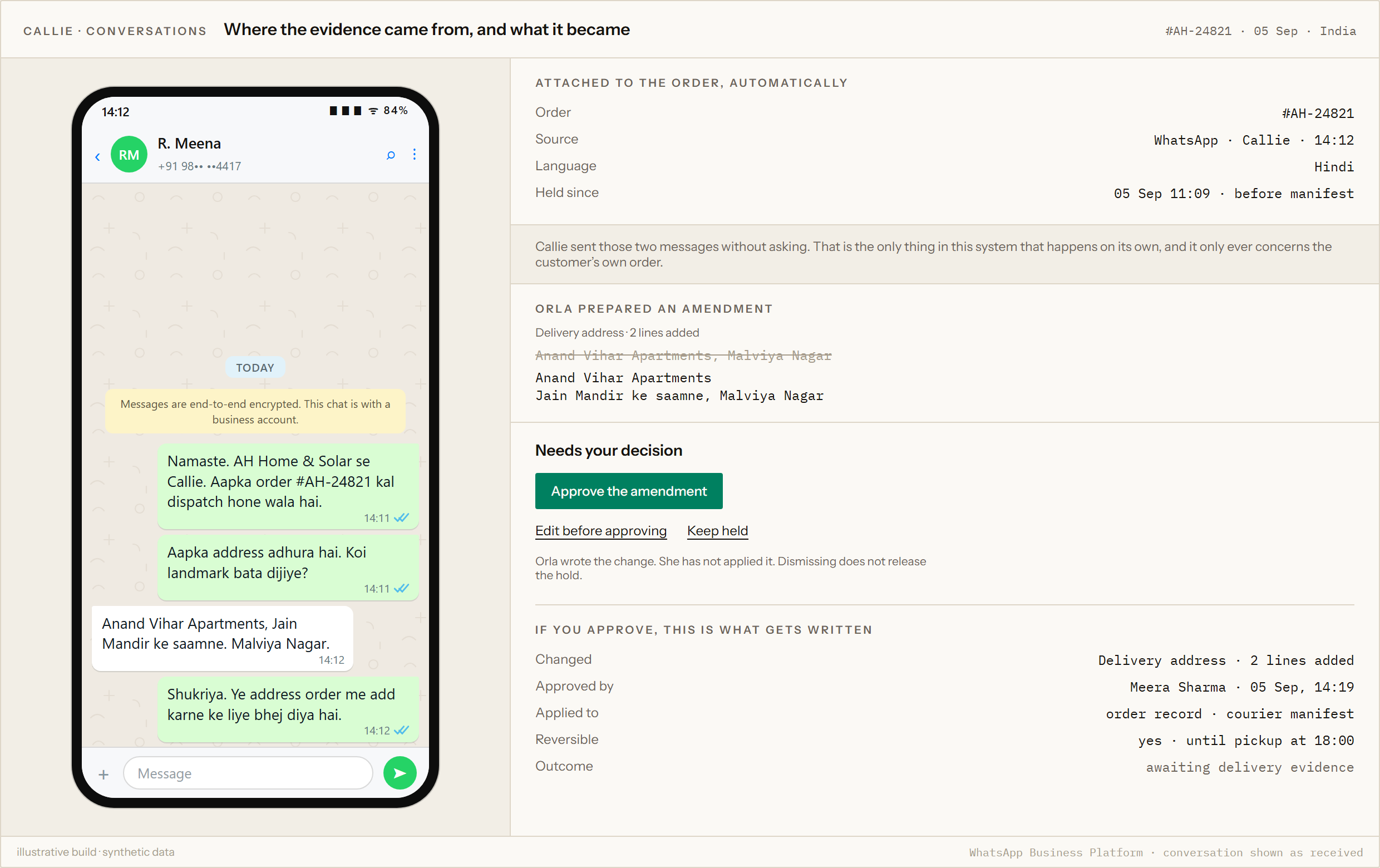 A WhatsApp thread, and the prepared amendment